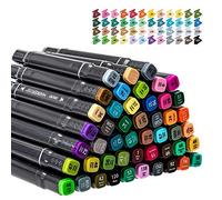 DUMRALBQE Pennarelli Pennarelli for schizzi con punte doppie Disegno Sketching Art School per Disegnare Graffiti(48 colors)