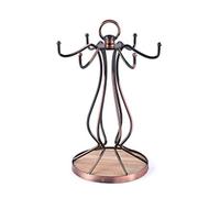 DUMRALBQE Porta Tazze Indipendente Porta for display sospeso a tazza con 6 ganci a forma di albero stoccaggio per Accessori da Cucina(Marrone)