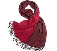 DUMRALBQE Sciarpa da Donna Acqua Ripple solido colore fronte-retro a prova di freddo inverno sciarpa modo delle signore Bib Scialle per L'uso Quotidiano(Rouge)