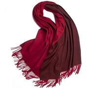 DUMRALBQE Sciarpa da Donna Signore su due lati sciarpa L'autunno e l'inverno Color Matching for aumentare scialle Caldo Bib duplice uso per L'uso Quotidiano(Rouge)
