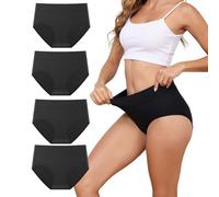 Dumwis Mutande Donna Cotone Vita Alta Slip Donna Cotone Pacco da 4 Traspirante Culotte Donna Comode Mutandine Elasticizzato Morbide Intimo (S-3XL)