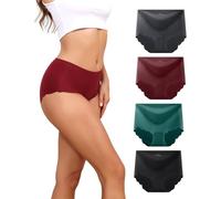 Dumwis Mutande Donna Vita Alta,Slip Donna Senza Cuciture,Elastico Comode Intimo Donna,assorbenti Traspiranti Culotte Donna,Seamless Morbidi Underwear Microfibra Set Pacco da 4
