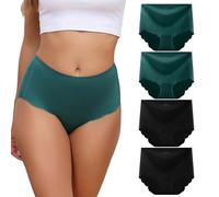 Dumwis Slip Donna Senza Cuciture - Mutande Vita Alta in Microfibra, Intimo Sexy Invisibili, Elasticizzate Comode Mutandine Briefs Pacco da 4 (S-3XL)