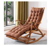 DUNAKE Sdraio da Dondolo Giardino Legno,Sedia a Dondolo da Interno/Esterno,Ergonomica Reclinabile,Sedia a Dondolo Pieghevole Esterno Poltrona Giardino,per Patio, Spiaggia, Piscina (Color : Brown)