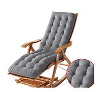 DUNAKE Sedia Sdraio A Dondolo in Legno Sedia a Dondolo Pieghevole, sedie a Sdraio da Patio Sedia a Dondolo di bambù,Sdraio da Giardino Pieghevole Spiaggia,con Tampone di Cotone Rimovibile E Massaggio