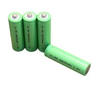 Dunamis, 4 batterie AA ricaricabili a energia solare, 1,2 V, NiMH, AA, 600 mAh, adatte per luci solari da giardino e esterni, confezione da 4, AA 600 mAh, celle verdi