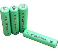 Dunamis 4pk AAA batterie Ricaricabili per Luce Solare 1.2v NiMH AAA 300mAh - Adatte per luci solari da Giardino all'aperto