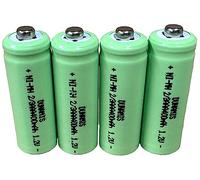 Dunamis - Batterie ricaricabili a energia solare, 1,2 V, NiMH, 2/3 AAA, 400 mAh, 2/3 AAA, ideali per luci solari, non di dimensioni AAA ma due terzi o 2/3 AAA, confezione da 4 pezzi, con bottone sulla