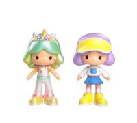 DUNDUN Fashion Dolls | 2 bambole stile Kawaii | con pezzi intercambiabili da abbinare ad altre bambole della collezione e creare set di moda my cool | Molto facile e divertente
