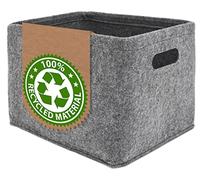 DuneDesign 100% Feltro Riciclato: Box Portaoggetti 32x26x23 Cestino in Feltro Scatole x Armadio Cesto Portaoggetti Organizer Lavatrice Mobile Organizza Scarpe Toy Storage Scatola Porta Giochi Bambini