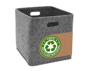 DuneDesign 100% Feltro Riciclato: Scatola Portaoggetti 33x33x33 - Cube Organizer Compatibile con Ikea Kallax - Cubo per Scaffali Storage Box Scatole di Stoffa Contenitori x Armadi Porta Giochi Bambini