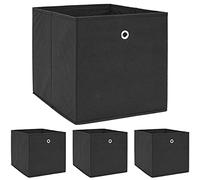 DuneDesign 4 Contenitori per Kallax - 33x38x33 Scatole in Tessuto con Maniglia - Cubo pieghevole