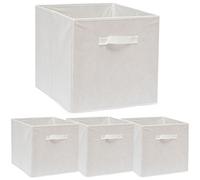 DuneDesign 4 Contenitori per Kallax - 33x38x33 Scatole in Tessuto con Maniglia - Cubo Pieghevole