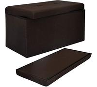 DuneDesign Panca Contenitore 76x38x38cm 80L Pieghevole Imbottita Marron