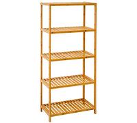 DuneDesign Scaffale Basso di bambù - 130x60x26 Scarpiera Legno Mobiletto Bagno Scaffalatura 3 Ripiani