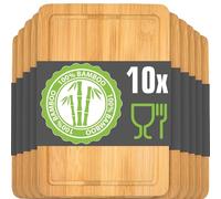 DuneDesign Set di 10 Taglieri in Legno 22x15 - Tagliere Compatto per Antipasti, Aperitivi, Stuzzichini - Vassoi Rustici per Cucina, Servizio in Tavola, Bar e Catering - Mini Asse da Portata Decorativa