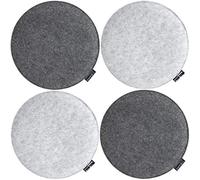 DuneDesign Set di 4 Cuscini per Sedia in Feltro - Ø35x3 Cm - Forma Rotonda - Protezione Reversibile per Seduta - Comfort Piacevole e Duraturo - Uso Cucina Terrazza e Giardino - Facile da Pulire