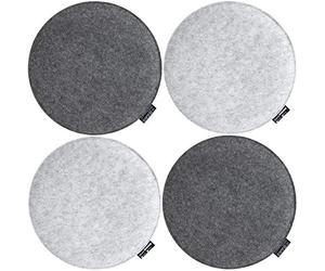 DuneDesign Set di 4 Cuscini per Sedia in Feltro - Ø35x3 Cm - Forma Rotonda - Protezione Reversibile per Seduta - Comfort Piacevole e Duraturo - Uso Cucina Terrazza e Giardino - Facile da Pulire