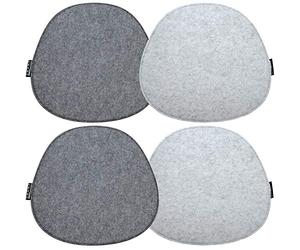 DuneDesign Set di 4 Cuscini per Sedia in Feltro - 40x37x0,8 Cm - Forma Ovale - Protezione Stabile per Seduta - Isolamento Termico - Comfort Duraturo per Cucina Terrazza Giardino - Facile da Pulire