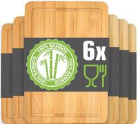 DuneDesign Set di 6 Taglieri in Legno 22x15 - Tagliere Compatto per Antipasti, Aperitivi, Stuzzichini - Vassoi Rustici per Cucina, Servizio in Tavola, Bar e Catering - Mini Asse da Portata Decorativa