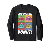 Dungeon Crawler Carl God Damnit Donut Cat Pop Art Book Maglia a Manica