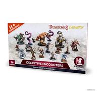 Dungeons & Lasers Deceptive Encounters - Set di miniature DND - 16 modelli con basi sceniche - 5E compatibile per l'uso con giochi di ruolo da tavolo e di D&D - non verniciato e smontato - per bambini