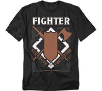 Dungeons And Dragons Fighter T-Shirt Uomo Manica Corta Adulto Cotone Nero
