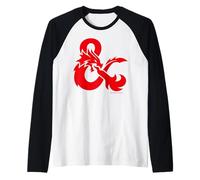 Dungeons And Dragons Red Logo Maglia con Maniche Raglan