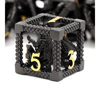 Dungeons and Dragons - Set di dadi DND, in metallo, con drago 3D, per Pathfinder MTG RPG DND Dice Set W20 W12 W10 W8 W6 W4 (3D nero)