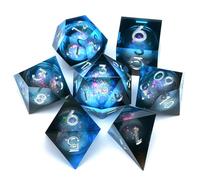 Dungeons and Dragons - Set di dadi in resina poliedro DND con nucleo liquido, utilizzati per giochi di ruolo, Magic Pathfinder, set di dadi DND (7 pezzi)