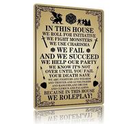 Dungeons and Dragons Sign Compatible for Dungeons Dragons Poster Dungeons and Dragons Gifts This House We Roll for Initiative We Roleplay Targa in metallo retrò 30 x 40 cm