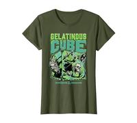 Dungeons & Dragons Acid Gelatinous Cube Maglietta, Donna, Oliva, 3XL