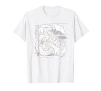 Dungeons & Dragons Ampersand Sketch Maglietta, Uomo, Bianco, 3XL