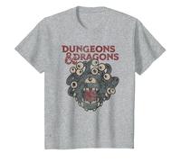 Dungeons & Dragons Beholder Die Maglietta, Bambini, Grigio Melange, 2 Anni