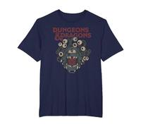 Dungeons & Dragons Beholder Die Maglietta, Uomo Taglie Grandi, Navy, 2X Tall