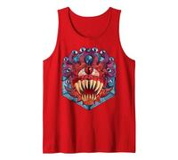 Dungeons & Dragons Beholder Stained Glass Canotta, Uomo, Rosso, XL