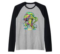 Dungeons & Dragons Demon Lord Demogorgon Psychedelic Neon Maglia con Maniche Raglan