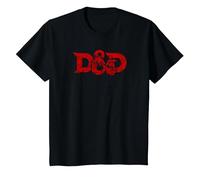 Dungeons & Dragons DND Official Red Epic Logo Maglietta, Bambini, Nero, 12 Anni
