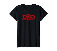Dungeons & Dragons DND Official Red Epic Logo Maglietta, Donna, Nero, S