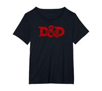 Dungeons & Dragons DND Official Red Epic Logo Maglietta, Donna Plus-Size, Nero, 3X