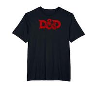 Dungeons & Dragons DND Official Red Epic Logo Maglietta, Uomo Taglie Grandi, Nero, 5X Tall