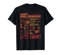Dungeons & Dragons Iconic Acient Red Dragon Stats Big Poster Maglietta