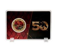 Dungeons & Dragons - Moneta placcata in oro 24 carati per 50° anniversario con stampa a colori