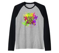 Dungeons & Dragons Neon Ooze Colored Xorn Splattered Paint Maglia con Maniche Raglan