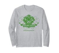 Dungeons & Dragons St Patrick's Day Feeling Lucky D20 Nat 20 Maglia a Manica