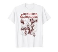 Dungeons & Dragons Striking Dragon Maglietta, Uomo, Bianco, L
