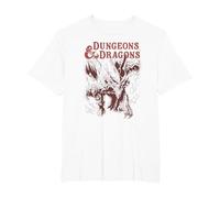 Dungeons & Dragons Striking Dragon Maglietta, Uomo Taglie Grandi, Bianco, 4X Tall
