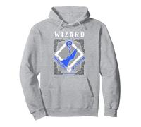 Dungeons & Dragons Wizard Intelligence & Wisdom Felpa con Cappuccio, Unisex per Adulti, Grigio Melange, S