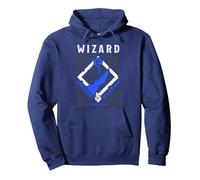 Dungeons & Dragons Wizard Intelligence & Wisdom Felpa con Cappuccio, Unisex per Adulti, Navy, XL