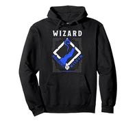 Dungeons & Dragons Wizard Intelligence & Wisdom Felpa con Cappuccio, Unisex per Adulti, Nero, XL